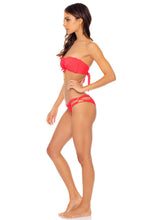 TRIANA - Bandeau Top & Reversible Zig Zag Open Side Moderate Bottom • Flamingo