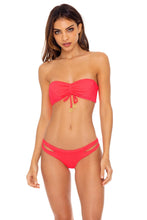 TRIANA - Bandeau Top & Reversible Zig Zag Open Side Moderate Bottom • Flamingo