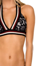 LA GIRALDA - Halter Top & Wavey Ruched Back Brazilian Tie Side Bottom • Black