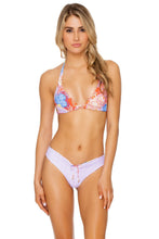 DYNASTY - Triangle Halter Top & Drawstring Ruched Brazilian Bottom • Rojo