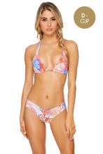 DYNASTY - Triangle Halter Top & Drawstring Ruched Brazilian Bottom • Rojo