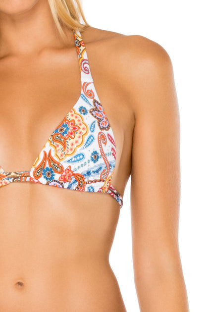 MAESTRANZA - Triangle Halter Top & Full Bottom • White