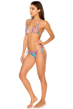 LA MEZQUITA - Zig Zag Knotted Cut Out Triangle Top & Wavey Ruched Back Brazilian Tie Side Bottom • Multicolor