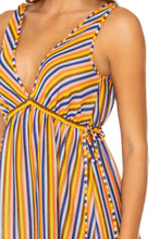 PLAZA ESPAÑA - V Neck Short Dress • Multicolor