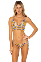 PLAZA ESPAÑA - Cross Back Bustier Top & Ruched Back Full Tie Side Bottom • Multicolor