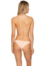 JAGGED BOMBSHELL - Triangle Top & Wavy Ruched Back Brazilian Tie Side Bottom • Peachin