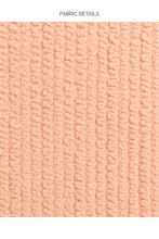 JAGGED BOMBSHELL - Triangle Top & Wavy Ruched Back Brazilian Tie Side Bottom • Peachin