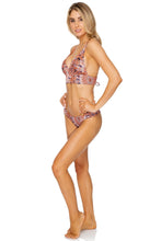 LA REINA DEL SUR - Cross Back Bustier Top & Wavey Ruched Back Brazilian Bottom • Multicolor