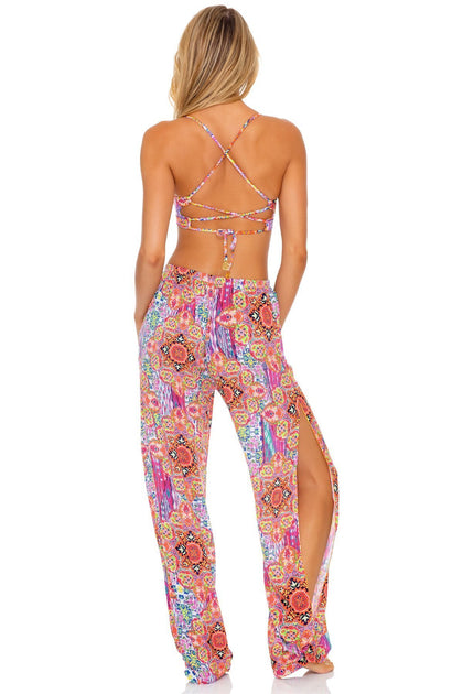 RAYANDO EL SOL - Underwire Top & Split Side Wide Leg Pant • Multicolor