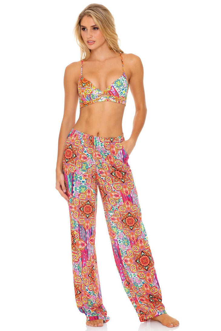 RAYANDO EL SOL - Underwire Top & Split Side Wide Leg Pant • Multicolor