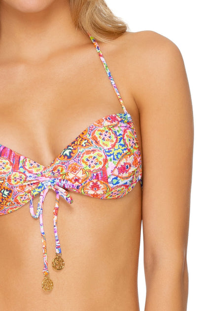 RAYANDO EL SOL - Bandeau Top & Seamless Full Ruched Back Bottom • Multicolor