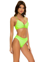 LULI BABE IN MIAMI - Underwire Top & High Leg Banded Waist Bottom • Neon Lime