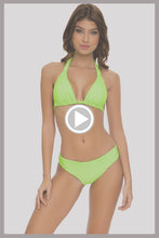 LULI BABE IN MIAMI - Triangle Halter Top & Full Bottom • Neon Lime