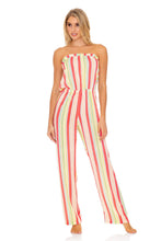 PLAY TIME - Strapless Ruffle Jumpsuit • Multi White