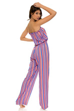 PLAY TIME - Strapless Ruffle Jumpsuit • Multi Royal