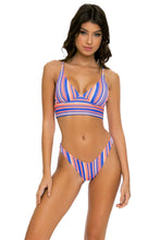 PLAY TIME - Cross Back Bustier Top & High Leg Bottom • Multi Royal