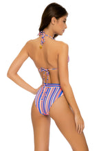 PLAY TIME - Bandeau Top & High Leg Banded Waist Bottom • Multi Royal