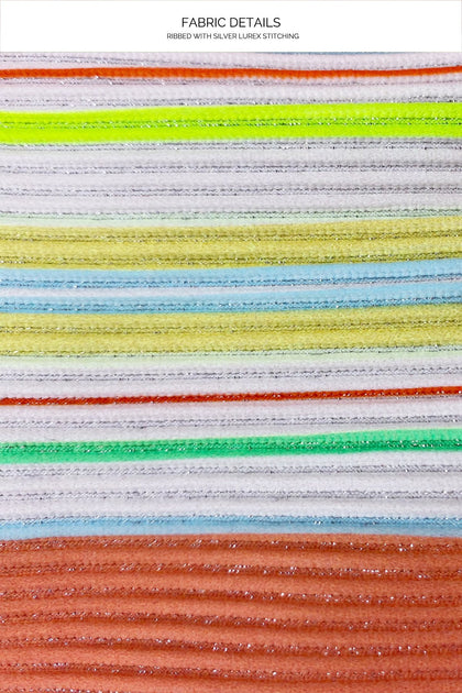 PLAY TIME - Tank Bralette & High Leg Banded Waist Bottom • Multi White