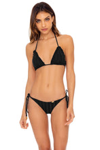 BACHELORETTE AND HER BABES - Triangle Top & Wavey Ruched Back Tie Side Bottom • Bash Black