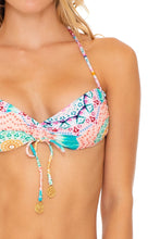 CARIBBEAN KISSES - Bandeau Top & Tab Side High Leg Bottom • Multicolor
