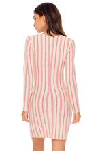 CHAMPAGNE POP - Deep V Laced Up Short Dress • Rose