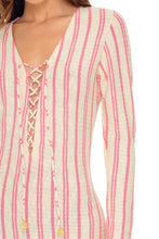 CHAMPAGNE POP - Deep V Laced Up Short Dress • Rose