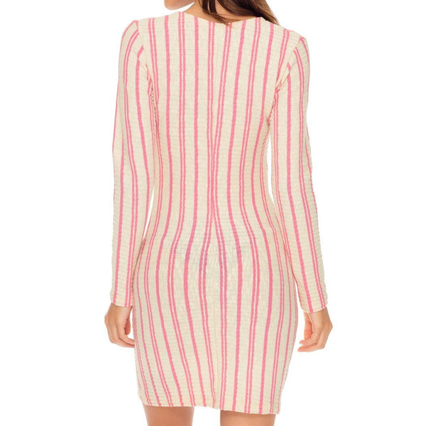 CHAMPAGNE POP - Deep V Laced Up Short Dress