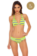 TIME TO FIESTA - Triangle Halter Top & Full Bottom • Neon Yellow