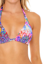 PINK LAGOON - Triangle Halter Top & Seamless Full Ruched Back Bottom • Multicolor