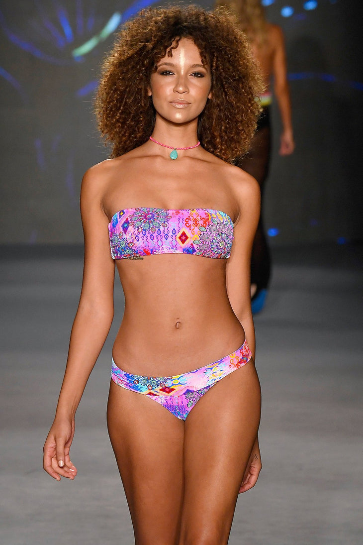 PINK LAGOON - Free Form Bandeau & Banded Moderate Bottom • Multicolor Runway