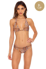 SAFARI DREAMS - Triangle Halter Top & Seamless Full Ruched Back Bottom • Brown