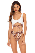 SAFARI DREAMS - Tie Front Tank Top & High Leg Tie Front Bottom • Brown