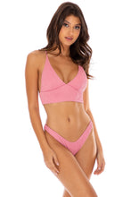 RIVER DANCE - Cross Back Bustier Top & High Leg Bottom • Blush