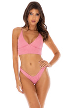 RIVER DANCE - Cross Back Bustier Top & High Leg Bottom • Blush