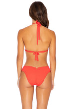 PURA CURIOSIDAD - Triangle Halter Top & Seamless Full Ruched Back Bottom • Chili Pepper