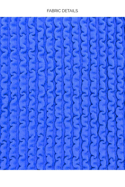 PURA CURIOSIDAD - Triangle Halter Top & Banded Moderate Bottom • Blue Lagoon