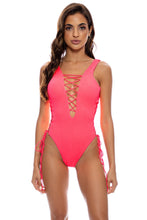 PURA CURIOSIDAD - Open Side One Piece Bodysuit • Guava