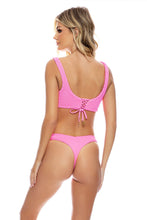 PURA CURIOSIDAD - Open Front Bralette & Tab Side High Leg Thong Bottom • Miami Vice Pink