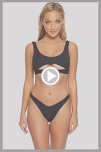 PURA CURIOSIDAD - Open Front Bralette & High Leg Bottom • Black Campaign