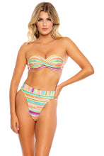 HEAT WAVES - Underwire Push Up Bandeau Top & High Leg Banded Waist Bottom • Multicolor