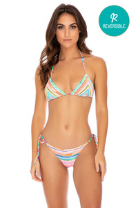 HEAT WAVES - Triangle Top & Wavey Ruched Back Tie Side Bottom • Multicolor
