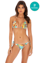 JUST WING IT - Triangle Top & Wavey Ruched Back Tie Side Bottom • Multicolor