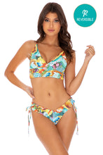 JUST WING IT - Cross Back Bustier Top & Drawstring Side  Bottom • Multicolor