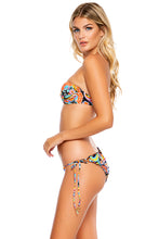 MOON NIGHTS - Underwire Push Up Bandeau Top & Wavey Ruched Back Full Tie Side Bottom • Multicolor