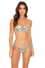 LULI'S JUNGLE - Underwire Push Up Bandeau Top & Wavey Ruched Back Full Tie Side Bottom • Multicolor