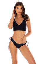 JUNGLE GLOW - Cross Back Bustier Top & Drawstring Side  Bottom • Multicolor