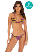 JUNGLE GLOW - Triangle Top & Wavey Ruched Back Tie Side Bottom • Multicolor