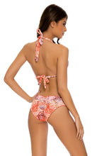 SKINS - Triangle Halter Top & Seamless Full Ruched Back Bottom • Coral Snake