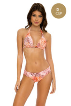 SKINS - Triangle Halter Top & Seamless Full Ruched Back Bottom • Coral Snake