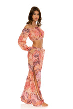 SKINS - Crop Top & Split Side Wide Leg Pant • Coral Snake